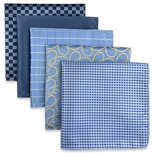 Shlax&Wing 5 Stück sortierte Taschentücher für Herren quadratisch Gr. Einheitsgröße (HSET2-65)