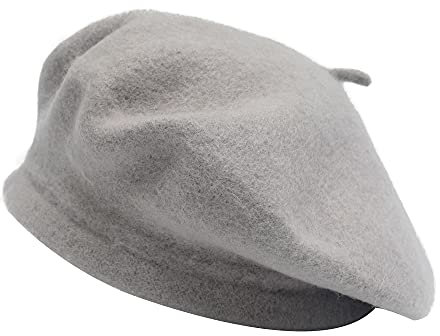 ZLYC Frauen Klassische Der Französische Künstler Baskenmütze Barett (Grau),Einheitsgröße