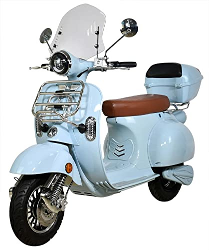 Elektroroller „Classico Li“, 3000 Watt, E-Roller mit Straßenzulassung, 45 km/h, Windschild, herausnehmbarer Lithium-Akku, Retro Roller, Produktvideo