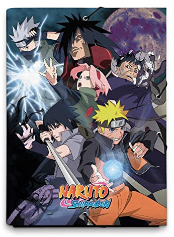 Grupo Erik Mappe A4 Premium - Sammelmappe A4 Naruto Dokumentenmappe A4 mit Gummizug - Heftmapppe A4 Schule Zubehör Heftbox A4 Schulranzen Eckspanner Ordnungsmappe Kawaii Schulsachen