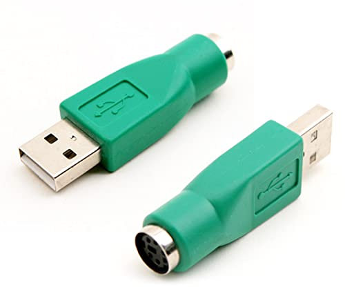 iJiZuo Adattatore USB Maschio a PS2 Femmina per Mouse e Tastiera (2pcs), Adattatore di Ricambio PS/2 a USB F/M, per Computer PC Botebook Portatile Tastiera Mouse