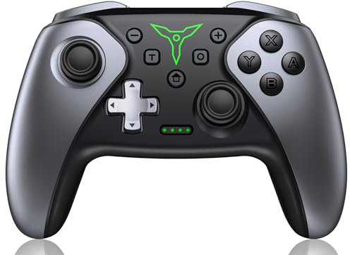 HELLCOOL Switch Controller, Kabellos Switch Controller für Switch/Lite/OLED Konsole, Switch Pro Controller mit Macro/Turbo/Aufwachfunktion, Präzise Steuerung, Dual Motors Vibration, 15 Std Spieldauer