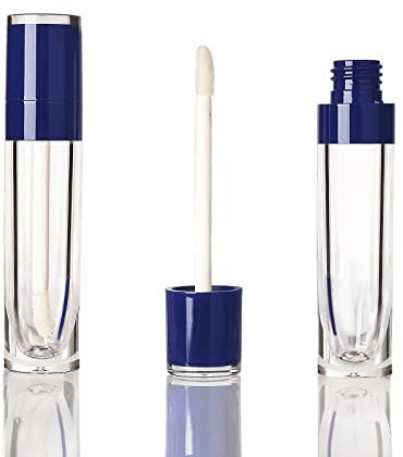 COSIDEA 25 Stück nachfüllbare dunkelblaue leere 6 ml Lipgloss-Tuben mit Zauberstab, runde Lipgloss-Behälter, Lipgloss-Herstellungs-Set, Behälter