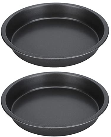 Pizza Pan 2pcs, Round Pizza Pans Carbon Steel Pizza Pan for Oven Round Pizza Dish Plate for Oven Baking Metal Pizza Baking Pan(6 Inch)