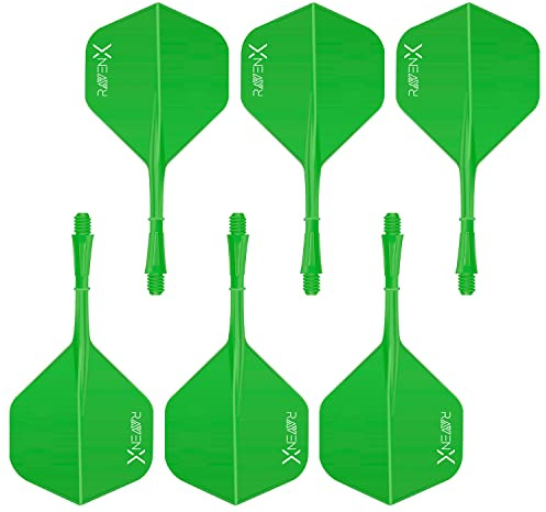 DARTS Sport Edition RavenX Dart Flights - Dart Flights mit Schaft und Flight in einem - 6 Stück