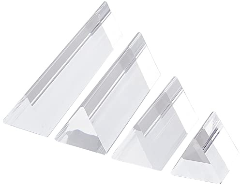 SUPERFINDINGS 4 Size Triangular Prism Optical Rainbow Photography Prism 25/49/75/99mm Labs Equilateral Acrylic Prisms 60 Degree Angles Equilateral Prism for Teaching Light Spectrum Physics