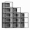Kuject Shoe Organizers Storage Boxes for Closet, 12 Pack Clear Plastic Stackable Storage Bins with Lids, Under Bed Shoe Containers for Entryway, Drop Front, Fit up to Women's Size 10,Black