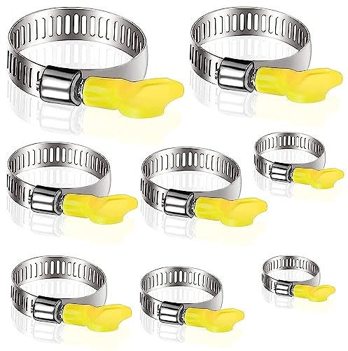 40 Pezzi Fascette Stringitubo in Acciaio Inossidabile, Morsetti per Tubi Regolabile, Fascetta Tubo con Maniglia, Clip per Tubo a Farfalla, Fascette Stringitubo, per Tubi da Giardino