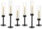 Nuptio Glaszylinder für Kerzen Kerzenhalter Glas: 6 Stücke Metall Kerzenständer Stabkerzen Schwarz Groß Bodenlosen Zylinder Kerzen Windlicht Hochzeit Party Tisch Tafel Tafelaufsatz Esszimmer Deko