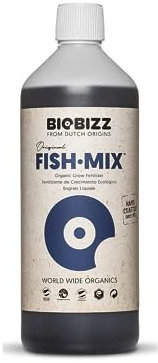 GROWMANIA Fertilizante Fish Mix de BioBizz 1 L | Abono para Crecimiento de Plantas y Cultivos | Sustrato Acelerador Crecimiento