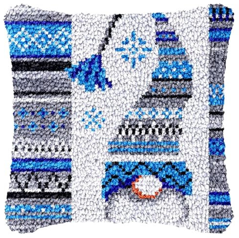 LDFHOIN Ensemble de housses de coussin de Noël à nouer soi-même - Ensemble de tapis noué - Ensemble de housses de coussin pour adultes et enfants - Housse de coussin de canapé - Cadeaux faits main