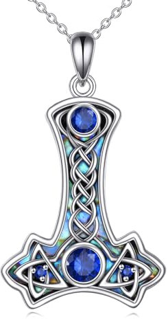 YAFEINI Thor Hammer Halskette 925 Sterling Silber Keltischer Mjölnir Anhänger Kette Nordic Wikinger Schmuck Geschenke für Frauen Herren (Thor Hammer Kette)