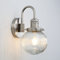 Yosoan Wandleuchte Industrie Loft-Wandlampe Wandbeleuchtung mit geriffeltes Klarglas Wandleuchter Innenleuchte E27 Loft Beleuchtung für Küche, Wohnzimmer & Esszimmer Restaurants Bar (Gebürstet)