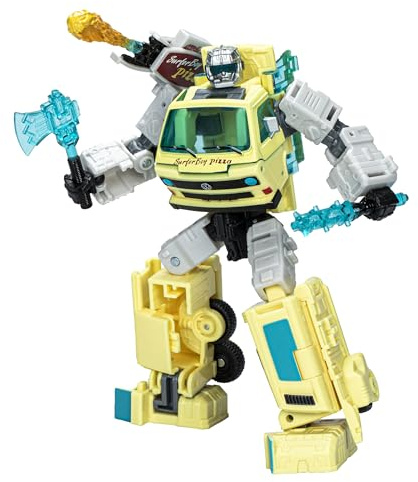 Transformers Collaborative Stranger Things x Code Red Action-Figur | Transformers Generations Collaborative Actionfigur Stranger Things Deluxe Class - Surfer Boy Pizza