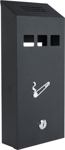 Wandascher Mailbox schwarz 14,7 x 32,5 x 6,1cm mit herausnehmbahren Einsatz, incl. Schlüssel, Schrauben und Dübel