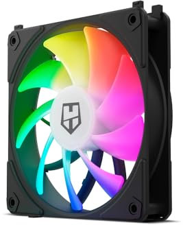 NOX XTREME PRODUCTS HUMMER EASY LINK BLACK - Ventilador 120mm, LED ARGB, PMW ultrasilencioso, 9 aspas, sin cables, 4 pads goma antivibración, velocidad hasta 1500RPM, color negro