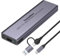 Tccmebius M.2 NVMe NGFF SSD Case, Alluminio USB 3.1 Gen2 10Gbps Esterno SSD Caso per NVMe PCIe SATA M And M&B Chiave in 2230/2242/2260/2280, con A/C USB 2 in 1 Cavo, Supporto UASP & Trim (TCC-S186)