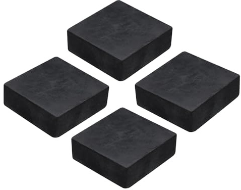 sourcing map 4pcs Rubber Anti-Vibration Pads Hard Pad, 50mm Square Vibration Isolation Mats, 20mm Thickness Non-Slip Rubber Blocks, Anti-Skid Anti Noise for HVAC, Compressor, Air Conditioner