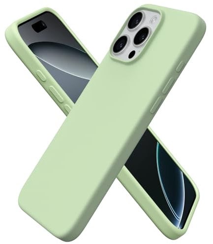 ORNARTO Compatible with iPhone 16 Pro Max Case 6.9, Slim Liquid Silicone 3 Layers Full Covered Soft Gel Rubber 16 Pro Max Phone Cases Cover 6.9 inch-Matcha