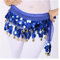 HWJFDC Bauchtanz Hüfttuch Damen Bauchtanz-Hüfttuch mit Goldmünzen, Tanz-Taillenkette, Fransen-Quastengürtel, Bauchtanz-Kostüm-Zubehör(Blue)