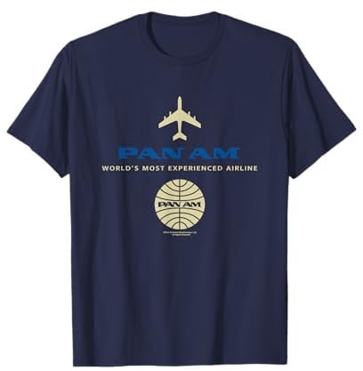 Pan Am Blue Gold Retro Logo T-Shirt