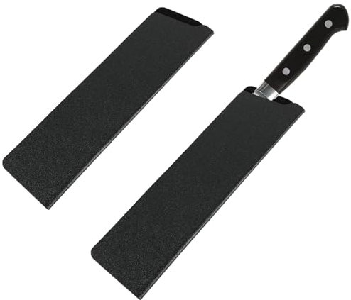 Aeaocvo Pack of 2 Chef's Knife Protective Covers, ABS Knife Protection with Fleece, 22 x 5.5 cm Blade Protection for Knives, Black Knife Sheath for Knives Under 8 Inches