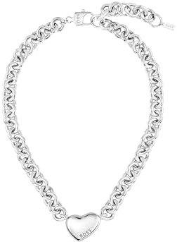BOSS Jewelry Women's HONEY LOVE Collection Chain Necklace in Stainless Steel with a Heart Charm - 1580636