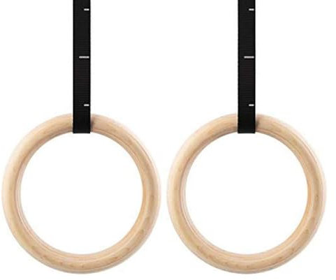 Generisch 2 Stück Turnringe, Gymnastikringe Fitnessringe Aus Birke 28 Mm 32 Mm, Hebeseil Nicht Im Lieferumfang, Gym Ringe Für Calisthenics & Gymnastik