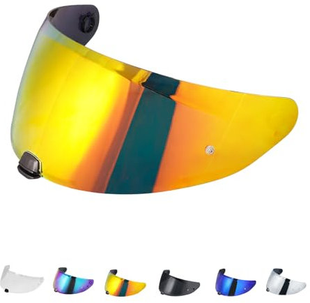 Motorradhelm Visier für i70 i10 HJ-31,Helmvisier Motorrad Windschutz Helm Objektiv Visier Vollgesichts,Helmvisiere Zubehör Ersatz(Rot)