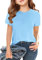 Haloumoning T-Shirt Ragazze Estate Maniche Corte Tops Bambini Tshirts Unicolore Casual Sport Collo Rotondo Tees Tops, Blu, 160