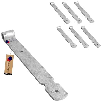 GeZu Impex Gate Hinge 900 mm Electroplated Set of 6 Heavy Duty Strap Hinges Hook Band