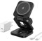 KU XIU 3-en-1 Chargeur sans Fil pour Apple, Pliable Rapide Chargeur avec Mag-Safe, Voyage Station de Charge pour iPhone 16/15/14/13/12, AirPods et Apple Watch (Adaptateur Inclus)