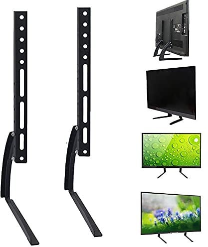 WOTZOV Support Mural pour téléviseur Triangulaire réglable Multi-Trous en Acier avec vis, Support de télévision, Plateau de Table Stable, Durable, Installation Facile, Noir