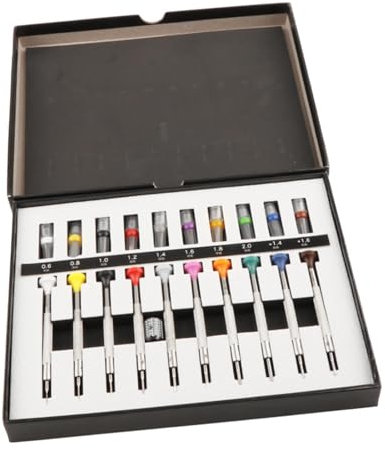 Dickly Juego de Destornilladores de Reloj de 10 Piezas Destornilladores de Microprecisión para Relojeros