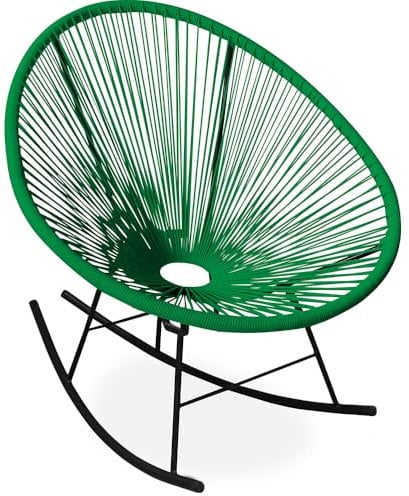 Iconik Interior Acapulco Style Chaise d'extérieur - Chaise à Bascule de Jardin - Nouvelle édition - Acapulco Vert