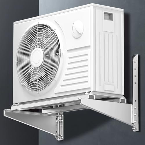 Wandhalterung für Mini-Split-Klimaanlage mit Wärmepumpe ohne Luftkanäle, stabile Halterung für Kondensatoreinheiten aus Edelstahl mit doppelten Querstreben und Stoßdämpfer, unterstützt Konde