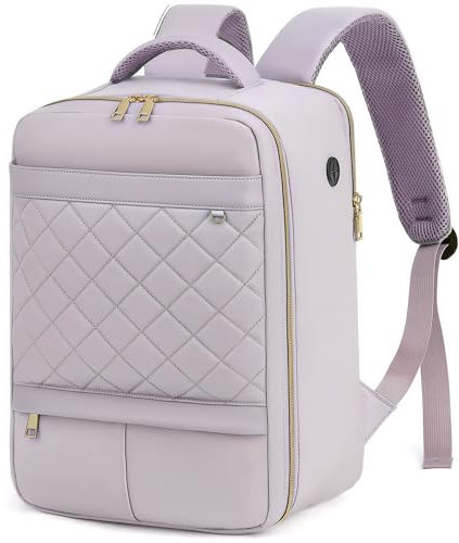 Yankony Mochila Viaje Cabina Avion 40x20x25 para Ryanair Travel Backpack con Compartimiento para Portátil de 14 Pulgadas 20L Equipaje de Mano para Debajo del Asiento Mujer, Morado Crepúsculo