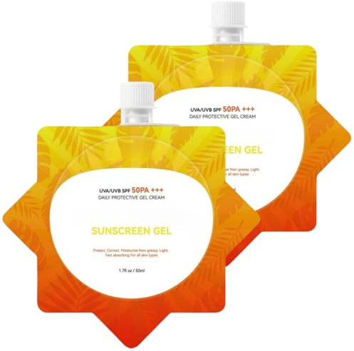 Atmungsaktive, superweiße Sonnencreme mit LSF 50 PA++++, Gesichtssonnenschutz für unterwegs, für die tägliche Anwendung geeignet, nicht fettend, nicht weißelnd, wasserfest
