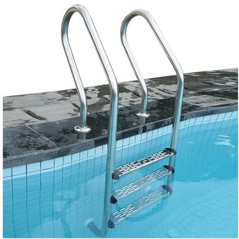Échelle De Piscine À Pédales, Marches en Acier Inoxydable 304, Rampe 2/3 Marches, for Piscines Intérieures Et Extérieures (capacité De Charge: 140 Kg)(2 Step)