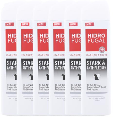 6x Hidrofugal Stark & Anti Flecken Deo Antitranspirant 3-Fach Wirkung je 150ml