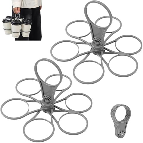 Syylqyr 2 PCS Drinks Carrier, Holiday Accessories, Drinks Holder Holiday, Drink Holder Gray Foldable Drink Trays for Festivals Sports and Parties