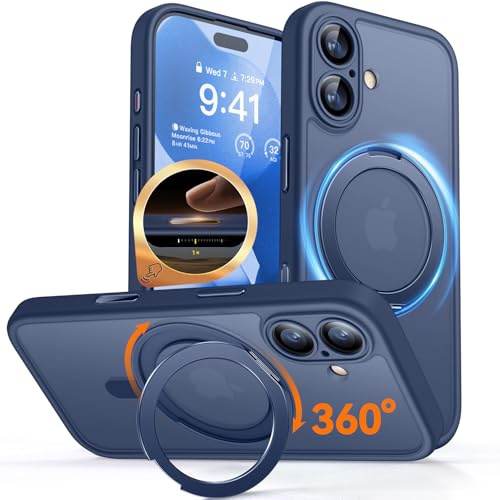 CANSHN 360° Ständer für iPhone 17 Hülle, Matt Dunkelblau
