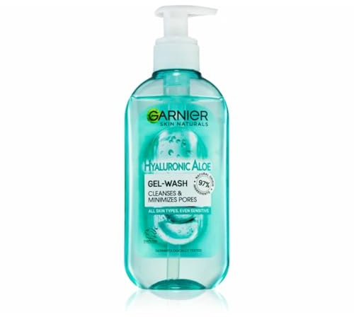 Garnier Skin Naturals Gesichtsreinigungsgel mit Hyaluronsäure und Aloe Vera, feuchtigkeitsspendend und erfrischend, für normale und Mischhaut, 200 ml (1 Stück)