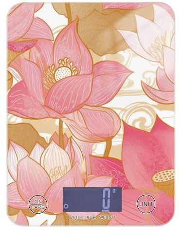 Rose Gold Flower Roasting Food Scale for Kitchen 11lb/0.18oz, 5kg/5g mini Scale with 4 Unit for Meal Prep Roasting Spices (Batteries not Included)