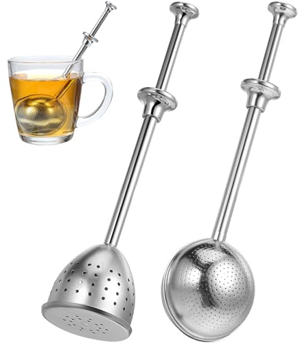 DOITOOL Infuseurs à Thé en Acier, 2 Pièces, Boule et Cône, pour Tasse | Retiennent feuilles de thé dans une tasse ou une théière pendant l’infusion pour thé en vrac, tasse, théière