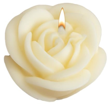 Kerze mit Rose – Elegante romantische Aromatherapie-Kerze in Rosenform, zarte Soja-Skulptur, Geschenk für Zuhause mit zartem und entspannendem Duft | Pot