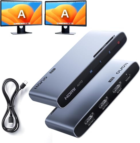 HDMI 2.1 Splitter 1 in 2 out, 8K@60Hz, 4K@120Hz/240Hz, 48Gbps