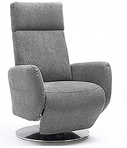Cavadore TV-Sessel Cobra mit 2 E-Motoren/ Elektrisch verstellbarer Fernsehsessel mit Fernbedienung / Relaxfunktion, Liegefunktion / Ergonomie L / Belastbar bis 130 kg / 71 x 112 x 82 / Hellgrau