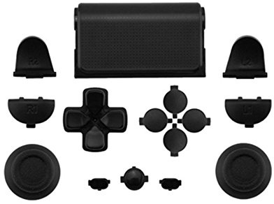 Button Tasten Set komplett kompatibel für PS4 Controller JDM-040, Farbe:Schwarz