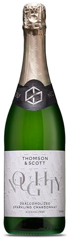 Thomson & Scott Noughty Organic Sparkling Chardonnay Alcohol Free Wine - Finest Non Alcoholic Wines - Alcohol-free Alternative to Prosecco and Champagne - Non Alcoholic Drinks